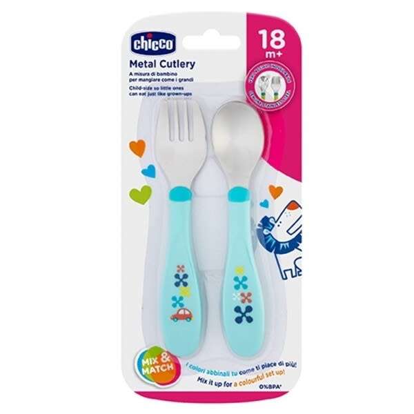 Chicco Metal Cutlery Boy 18M