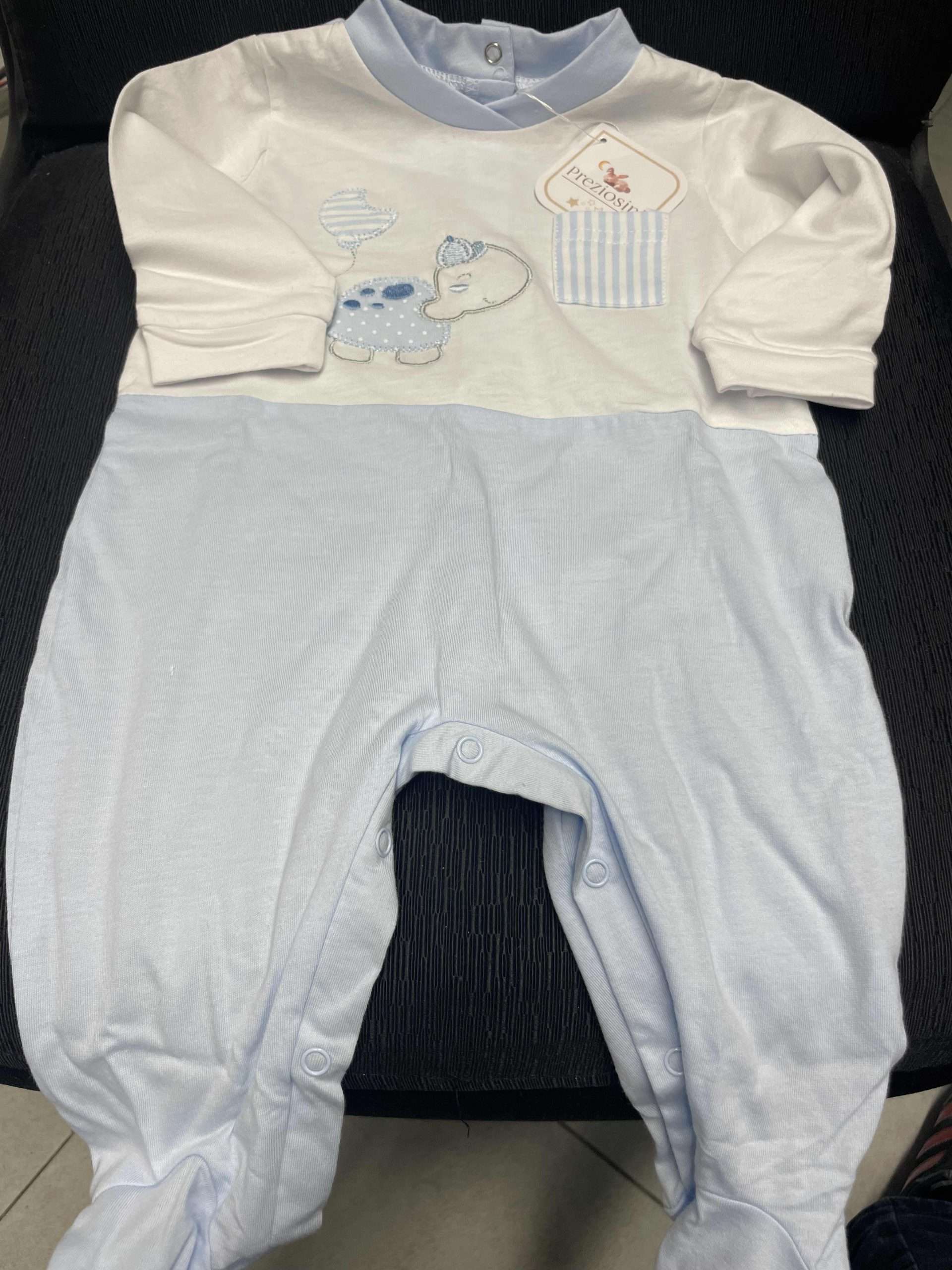 1 Piece Baby Grow Cotton 3/6 Boy Sky