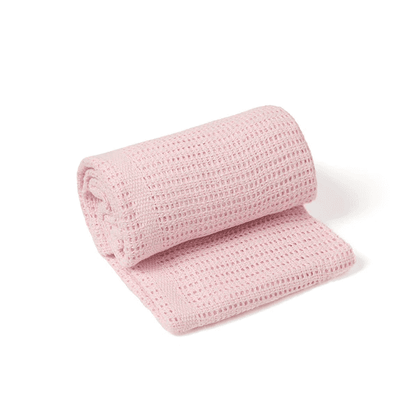 Clair De Lune Pram Cellular Blanket – Pink