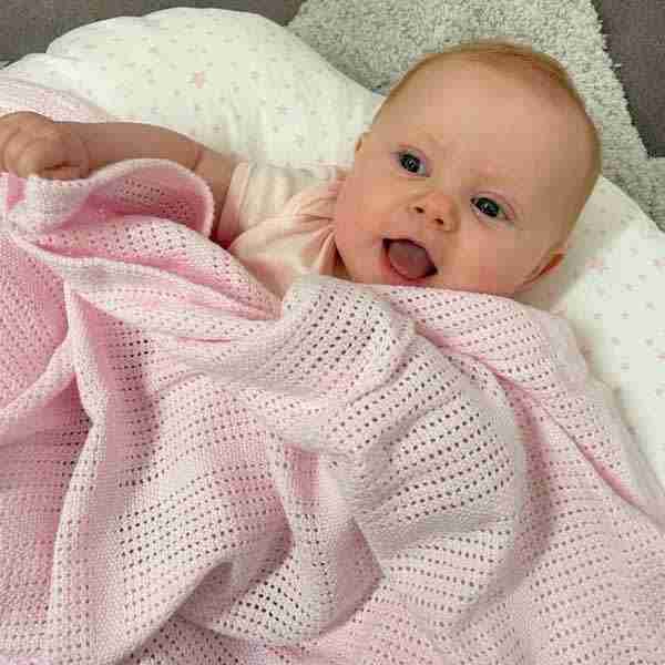 Clair De Lune Pram Cellular Blanket – Pink