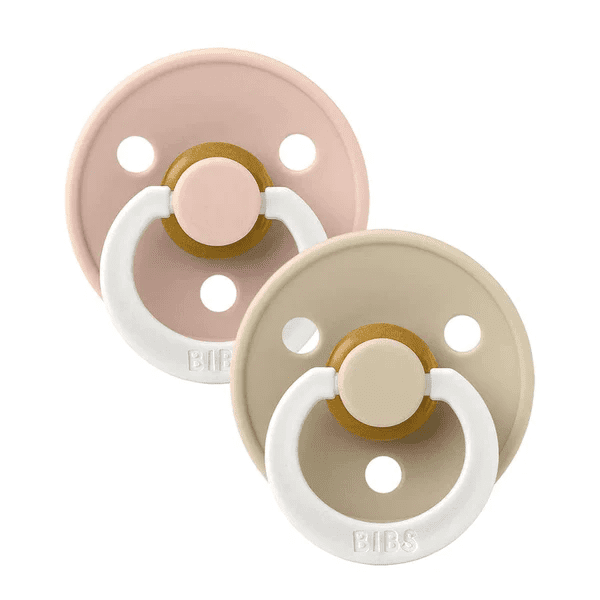 Bibs Size 1 Round Natural Rubber Blush Glow/ Vanilla Glow