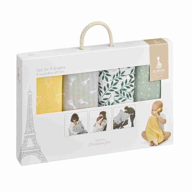 Sophie La Girafe – 4 Swaddles Gift Set