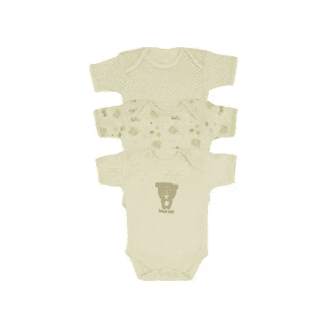Nursery Time 3 pack Short Sleeve Body Suits – White 9/12m