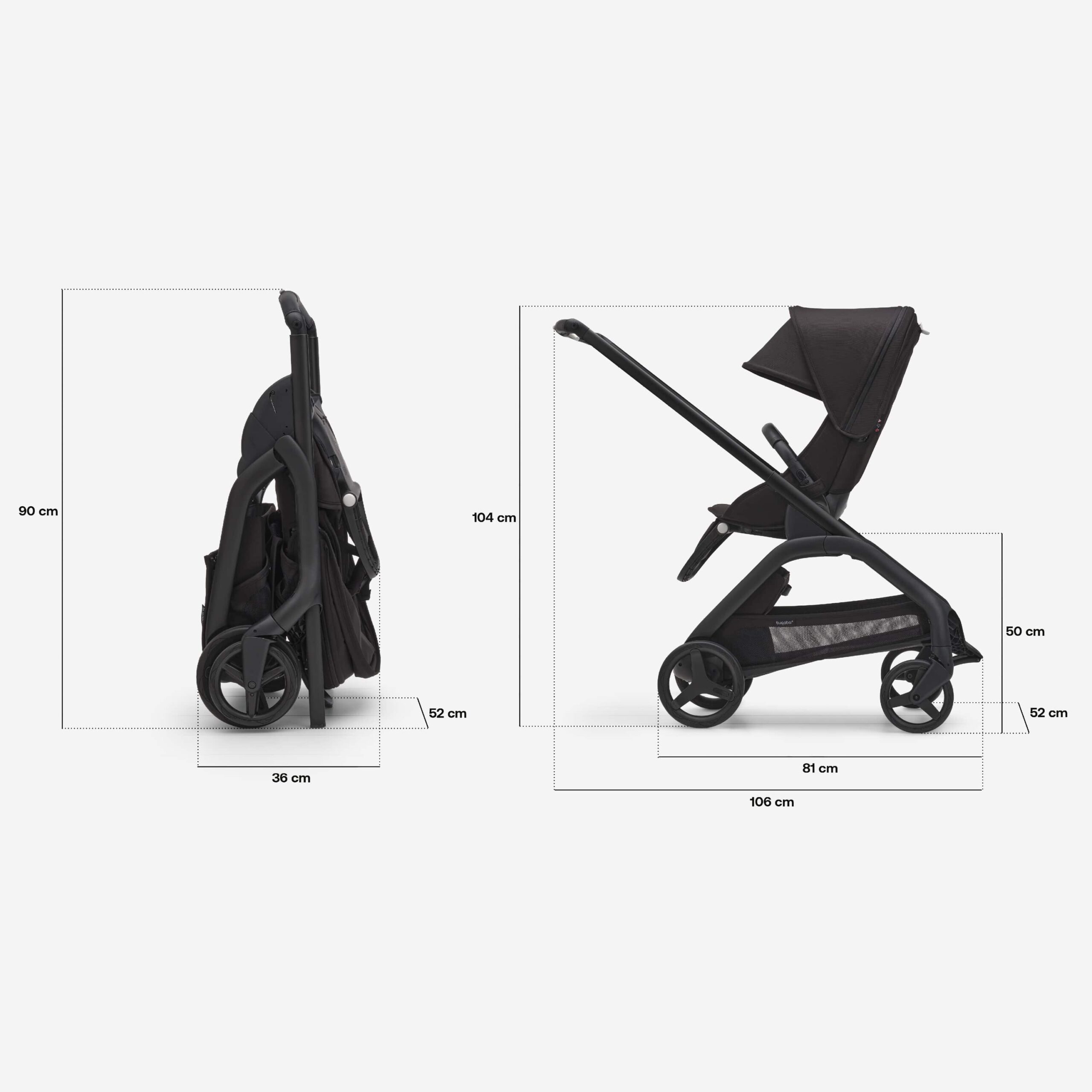 Bugaboo Dragon Fly – Stroller Only Black/Dark Cherry – Dark Cherry