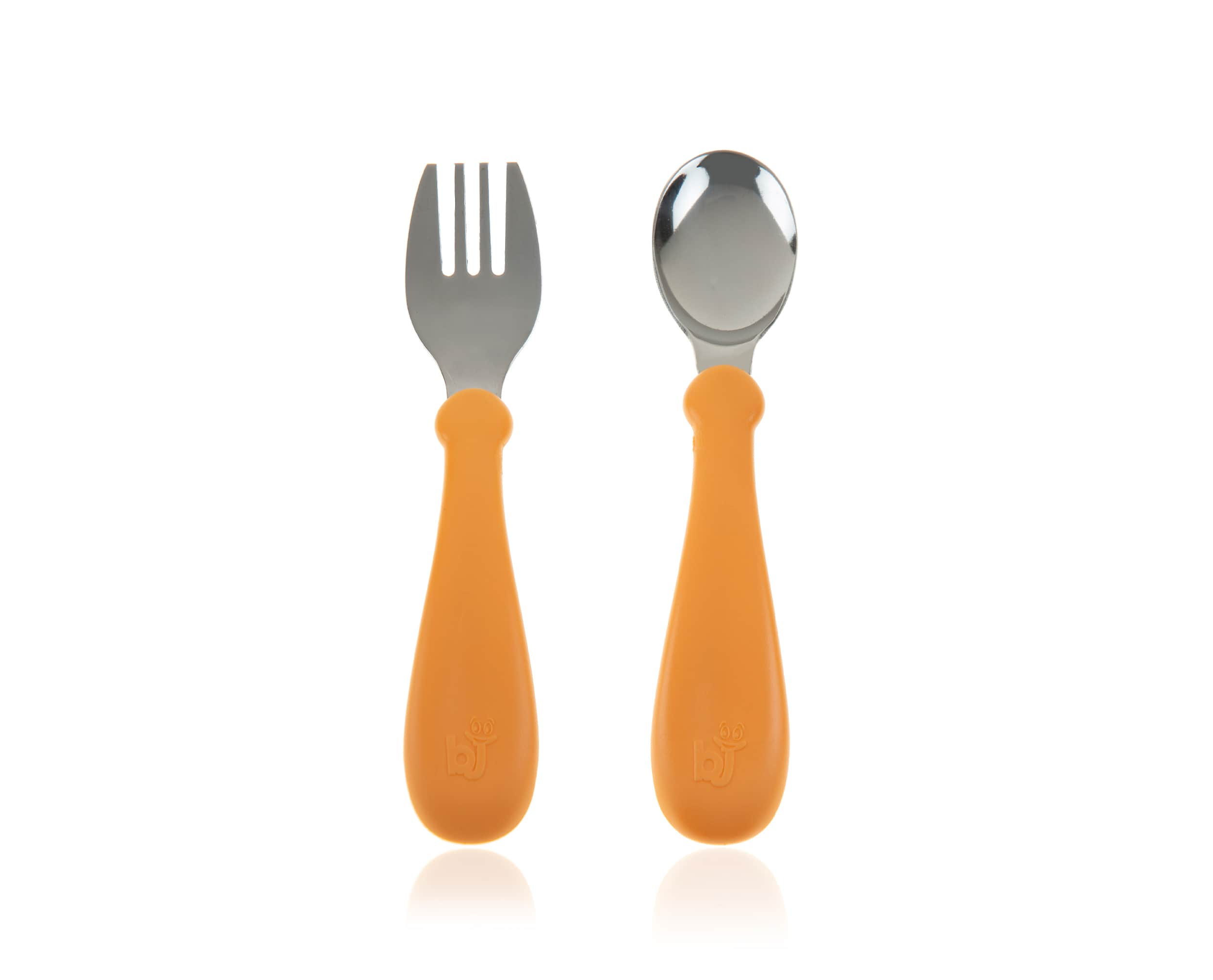 BabyJem Metal Spoon & Fork – Orange