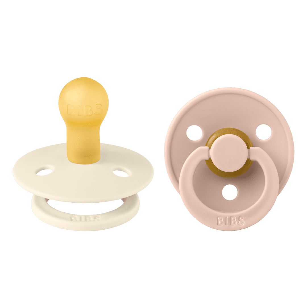 Bibs Colours Soother – Natural Rubber – 2 pack – Size 2 – Ivory & Blush