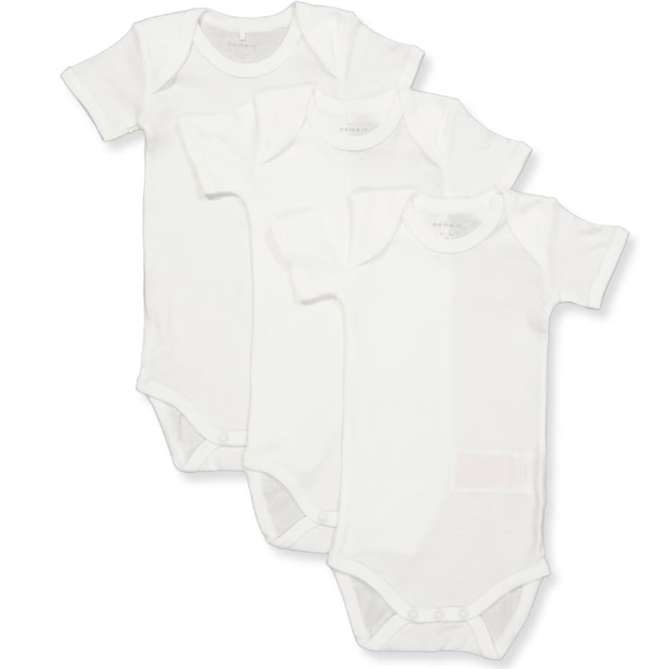 Nursery Time 3 pack Short Sleeve Body Suits – White 9/12m