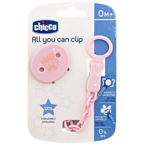 Chicco Clip With Chain Pink