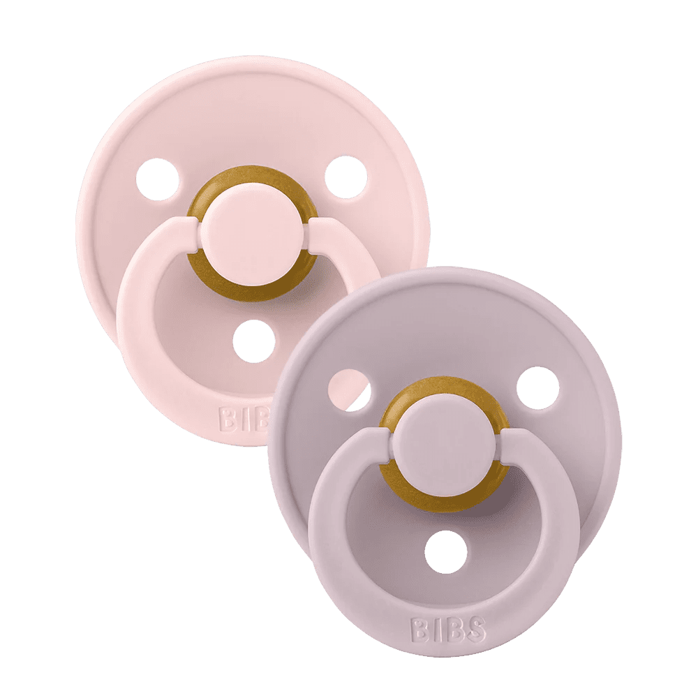 Bibs Colours Soother – Natural Rubber – 2 pack – Size 2 – Blossom/Dusky lilac