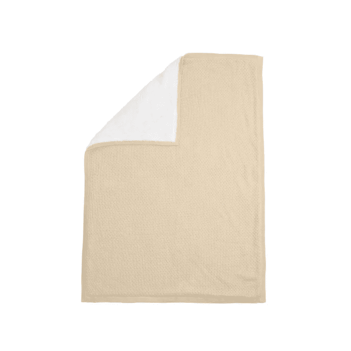 Clair De Lune Organic Knit Sherpa Blanket – Cream