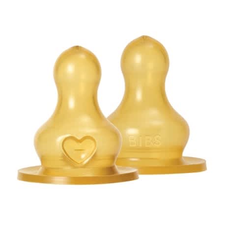 Bibs Baby Bottle Nipple Round Latex 2 Pack Fast Flow