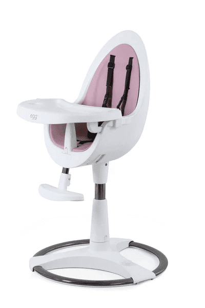 BabyStyle Egg Highchair – White w/ Pink Cushion