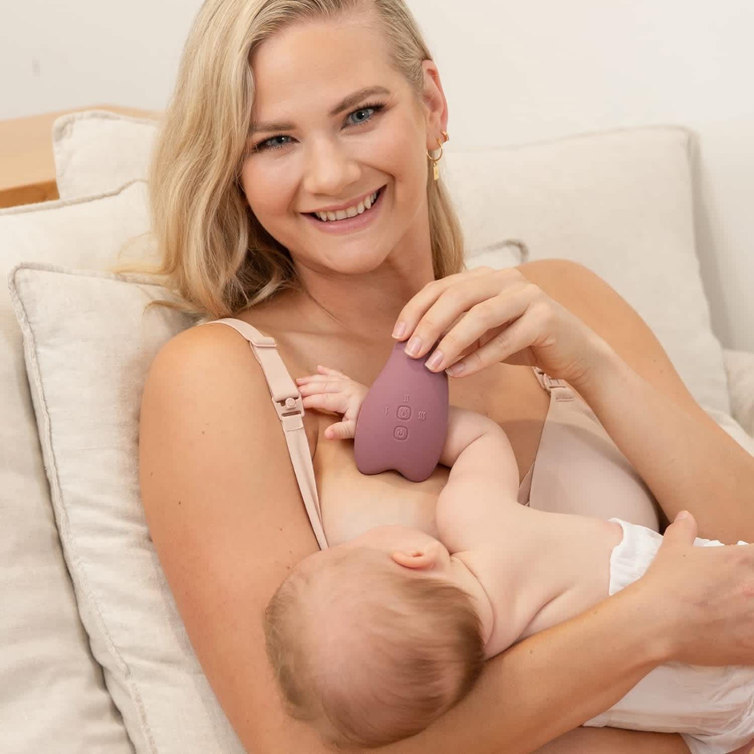 MomCozy – Warming & Vibrating Lactation Massager