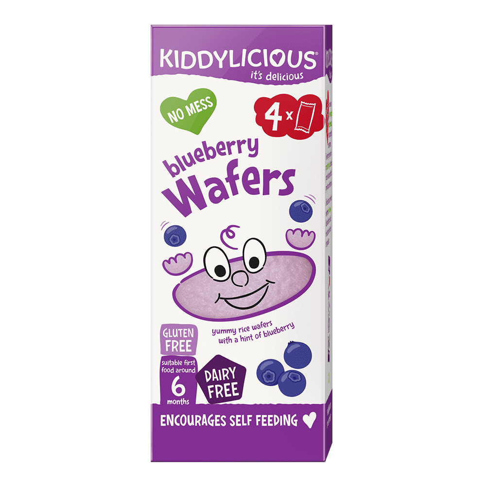 Kiddylicious – Blueberry Mini Wafers X4 6m+ 16g