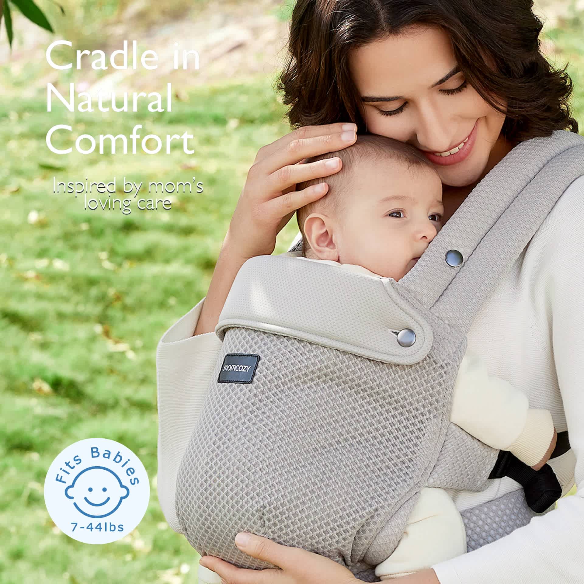 MomCozy Baby Carrier 3m+ Air Mesh – Grey