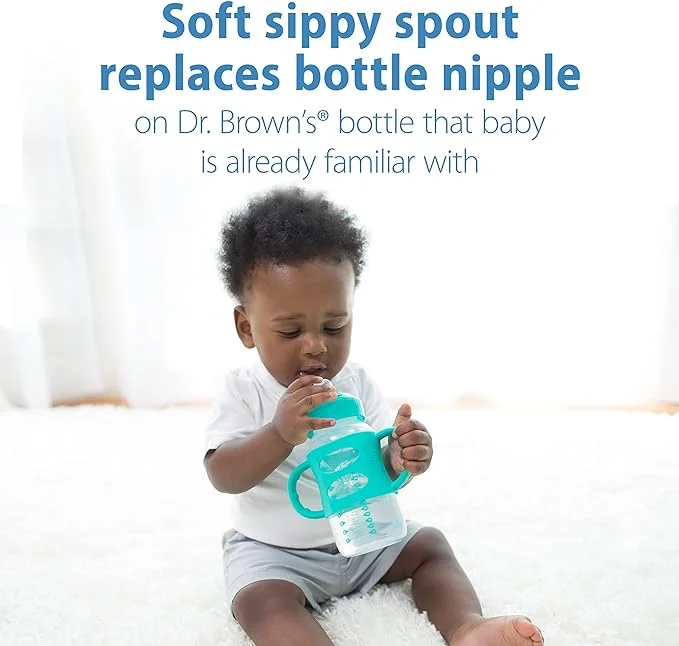 Dr-Browns-Sippy-Bottle-Green-with-handles-3