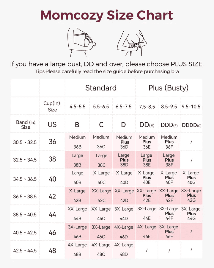 MomCozy Stylish – V Jelly Strip Lift Nursing Bra – Oyster Pink – L