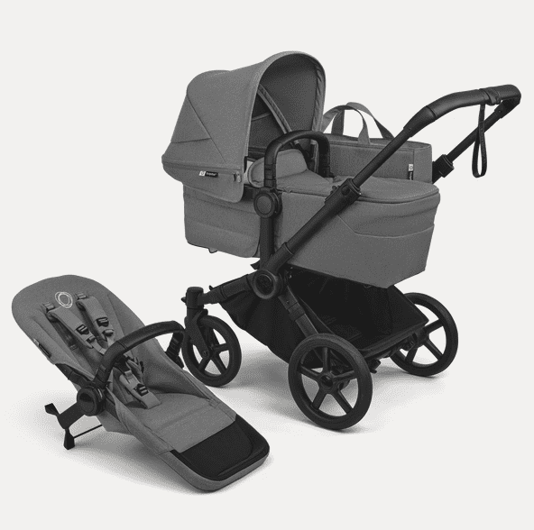 Bugaboo Donkey 6 -Single Stroller ( 1 Seat & 1 Bassinet) Moon Grey/ Moon Grey / Black Base