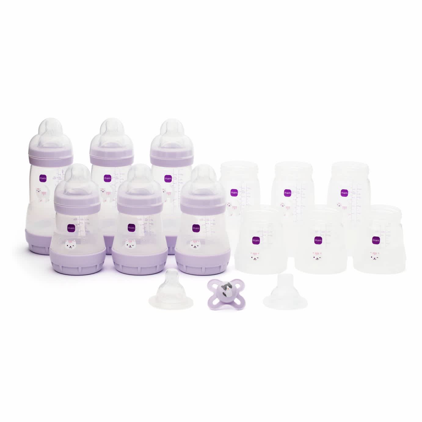 Mam Easy Start – Anti-Colic Bottle Starter Set Small – 0m+ – Girl Purple