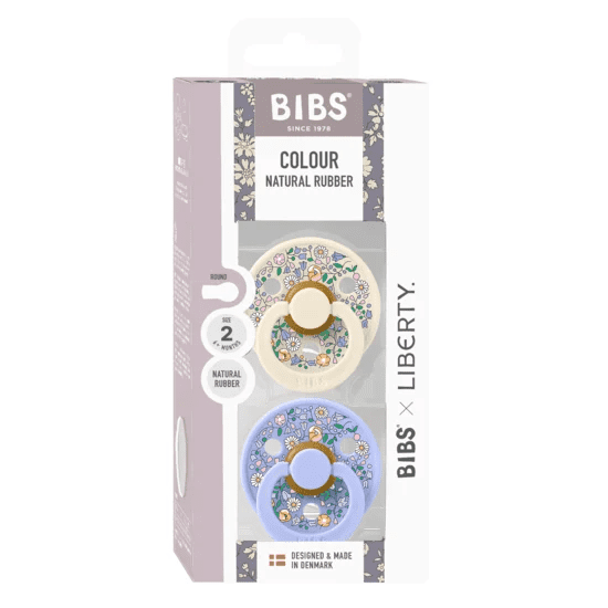 Bibs x Liberty 2 Pack Colour Chloe Meadow Latex Size 2 Ivory Mix