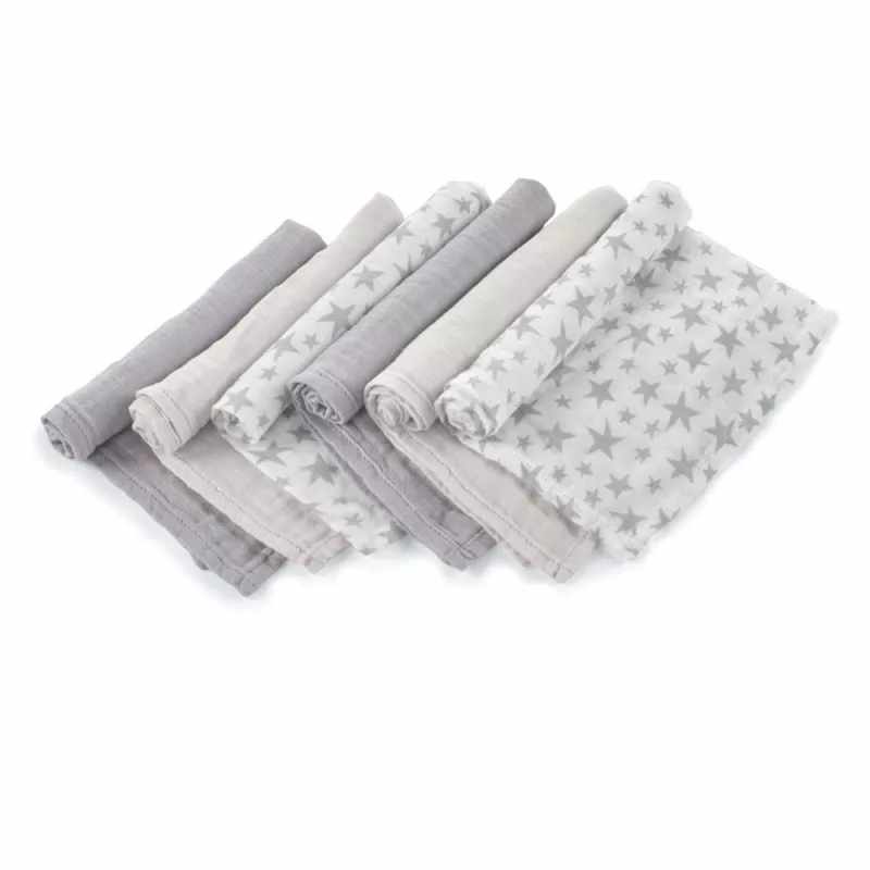 Jane – Bamboo Muslin 35x35cm 6 pack : Star