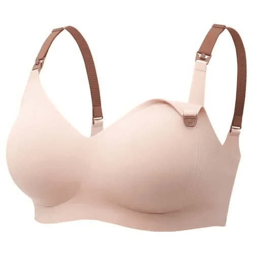 MomCozy – Stylish – V Jelly Strip Lift Nursing Bra L : Oyster Pink