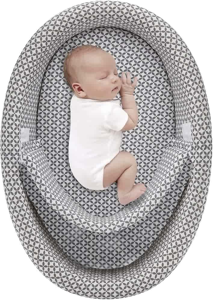 BabyJem Adjustable Newborn Baby nest : Grey/White